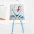 Ruban de cravate de col d'uniforme JK à pois bleus nœud pré-noué avec sangle élastique. - Bleu ciel