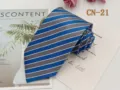 Men's blue and grey striped formal business necktie for professional office wear - CN-21