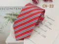 Classic red white and blue striped men necktie for business wear, woven jacquard fabric. - CN-22