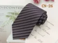 Classic business striped tie for men, 8cm wide woven polyester fabric for formal wear detail. - CN-26