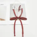 Red polka dot JK uniform necktie pre-tied bow ribbon sailor suit collar accessory - Burgundy