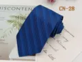 Classic blue striped necktie for men, business formal wear polyester silk tie accessory. - CN-28