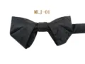 Classic black jacquard men's bow tie for wedding, formal business suit and groom apparel. - Black (MLJ-01)