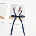 Navy blue polka dot JK uniform necktie with white adjustable strap, cute sailor bow tie. - Navy Blue