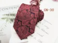 Classic red black paisley tie for men business formal wear 8cm jacquard woven necktie - CN-30