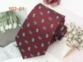 Mens classic burgundy paisley jacquard necktie for business casual wear and formal events. - YG2-01