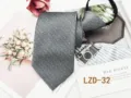 Grey glitter zipper necktie detail view, premium business formal neckwear for men daily use. - Grey Shimmer (LZD-32)