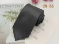 Classic black men's business necktie with chic woven chevron pattern, 8cm regular width. - CN-35