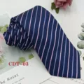 Men formal business navy blue necktie with pink stripes elegant jacquard woven tie - CDT-03