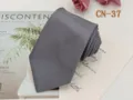 Classic grey striped men's necktie for business wear, 8cm jacquard woven tie for formal style. - CN-37