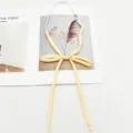 Ruban de col d'uniforme JK à pois jaunes mignon accessoire de cravate de marin japonais - Jaune