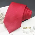 Red jacquard woven men's tie detailed view, premium formal neckwear for weddings and business. - C02N-02