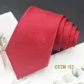 Red textured necktie for men business wedding formal wear 8cm classic elegant style - C02N-03