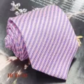 Men's pink purple striped woven jacquard necktie for business formal wear width 8cm - Pink Purple Twill (HCD-32)