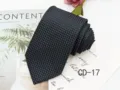 Men's business black textured grid tie, classic formal necktie for professional wear. - CD-17