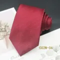 Red jacquard woven men's necktie 8cm wide formal business wedding party tie accessory stylish - C02N-06