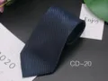 Men business striped necktie classic navy blue formal wear jacquard polyester silk tie - CD-20