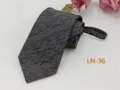 Men's business formal zipper necktie jacquard striped design 7cm dark grey tie - LN-36