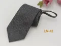 Men's Zipper Necktie Grey Speckled Business Formal Pre-tied Tie for Professional Use - LN-41