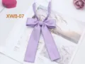 Solid color twill small bow tie for JK uniform, sweet lavender fashion necktie for women. - Light Purple