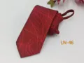 Red jacquard patterned necktie business formal zip tie for men 7cm width detail display - LN-46