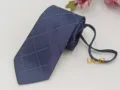 Men's Business Zipper Tie Blue Plaid Jacquard Necktie Formal Wear Ready-to-Wear Accessory - LN-47