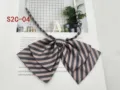 Detailed shot of double-layer striped JK bow tie, perfect for school uniforms and daily wear. - Black Pink Stripes