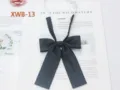 Solid twill long bow tie JK uniform sailor suit accessory black elegant neckwear for women - Black