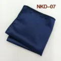 Pochette de costume rayée bleu marine pour homme, détail de mouchoir jacquard classique. - NKD-07