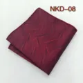Pochette de costume homme polyester jacquard mouchoir bordeaux lignes abstrait - NKD-08