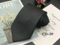 Men's black polka dot business tie, 8cm wide classic formal necktie for office and interview. - CD-39