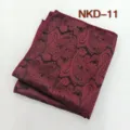 Pochette de costume bordeaux motif cachemire, mouchoir jacquard élégant pour homme formel. - NKD-11