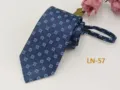 Men's woven jacquard blue zipper tie business formal wear 7cm width stylish necktie - LN-57
