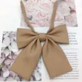 Effen kaki JK kraag strik voor vrouwen, klassieke Japanse schooluniform accessoire. - Champagne