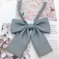Effen grijs plat JK vlinderdas Japanse schooluniform matrozen kraag decoratie - Lichtgrijs
