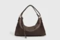 Bolso de Hombro Bandolera Hobo Retro Marrón Oscuro Gran Capacidad Cuero PU para Mujer - Hebilla dorada / Marrón