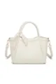 Bolso bandolera de cuero blanco para mujer con elegante panuelo de bufanda - Blanco