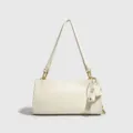 Elegante bolso de hombro blanco minimalista para mujer, bolso casual diario elegante. - Blanco