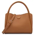Bolso de mano marron de cuero, elegante bolso cruzado retro para mujeres trabajo diario. - Marrón