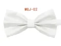 White bow tie detail view, elegant textured square pattern for men formal suit wedding wear. - MGJ-02 White