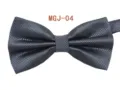 Men's solid black textured bow tie for formal wedding wear and stylish double layer design. - MGJ-04 Black