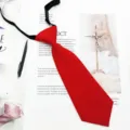 Kids solid red necktie school uniform college style short JK cute tie 23cm wholesale - Red