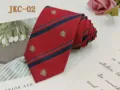 JK uniform striped tie with crown embroidery, 7cm handmade casual necktie for men and women. - JKC-02
