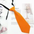 Solid color children's tie bright orange short tie for school uniform daily wear accessory - Orange