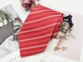 Men's red striped zipper tie, pre-tied lazy tie, business casual formal wear accessory 8cm. - CH-01