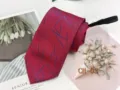 Men's stylish red zipper necktie pre-tied business casual stripe woven tie 8cm width - CH-03