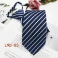 Men business striped zipper necktie formal lazy tie jacquard fashion daily wear 8cm width - L9D-03