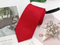 Men red zippered tie business casual striped zipper necktie pre-tied wedding groom 8cm - CH-07