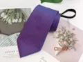 Blue and purple striped zipper tie detail shot, showing textured fabric and convenient mechanism. - CH-09