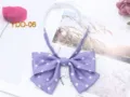 Korean style double layer polka dot bow tie with adjustable strap for JK uniform collar. - Purple